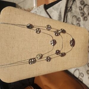 Gorgeous 3 strand metal necklace